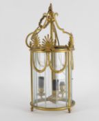 A Regency style gilt metal and glass lantern