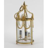 A Regency style gilt metal and glass lantern