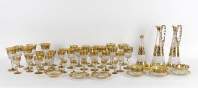 A matched French gilt and cut glass suite