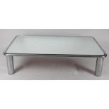 Vetraria Rovelli- a modern mirrored glass and chrome framed coffee table