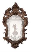 An Italian giltwood wall mirror