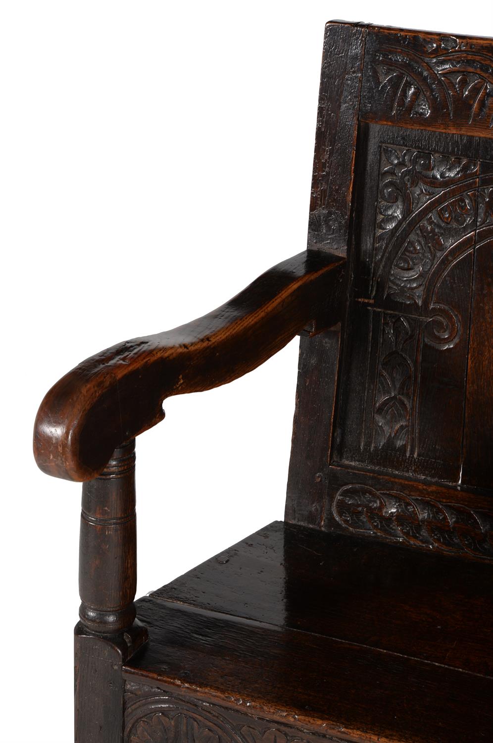 An oak wainscot armchair - Image 3 of 5