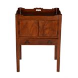 A George III mahogany and line inlaid night commode