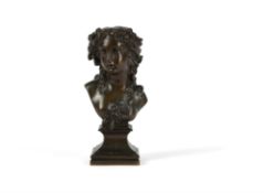 Manner of Joseph-Charles Marin (French, 1749-1834), a patinated bronze bust of Flora