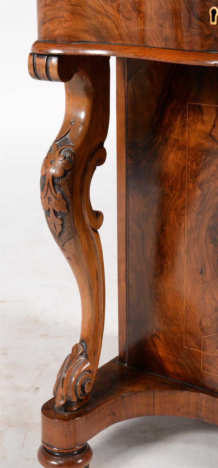 A Victorian walnut and inlaid Davenport - Image 7 of 7