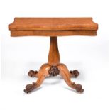 A William IV pollard oak and carved oak folding tea table, circa 1835