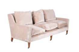 A William Yeoward hardwood and velvet upholstered sofa
