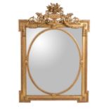 A giltwood and composition wall mirror