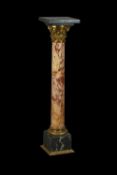 A fine Continental marble and gilt metal mounted columnar pedestal