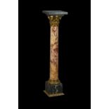 A fine Continental marble and gilt metal mounted columnar pedestal