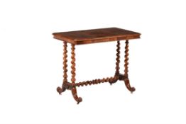 A Victorian walnut and burr walnut side or writing table