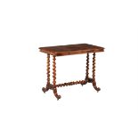 A Victorian walnut and burr walnut side or writing table