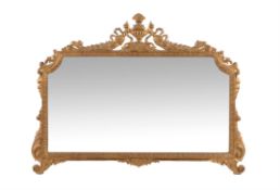 A giltwood wall mirror in George III style