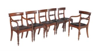 A set of six George IV mahogany dining chairs