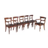 A set of six George IV mahogany dining chairs