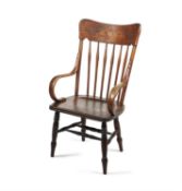 A stick armchair in Windsor style