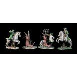 A group of four Nymphenburg porcelain 'Frankenthal Hunt' groups