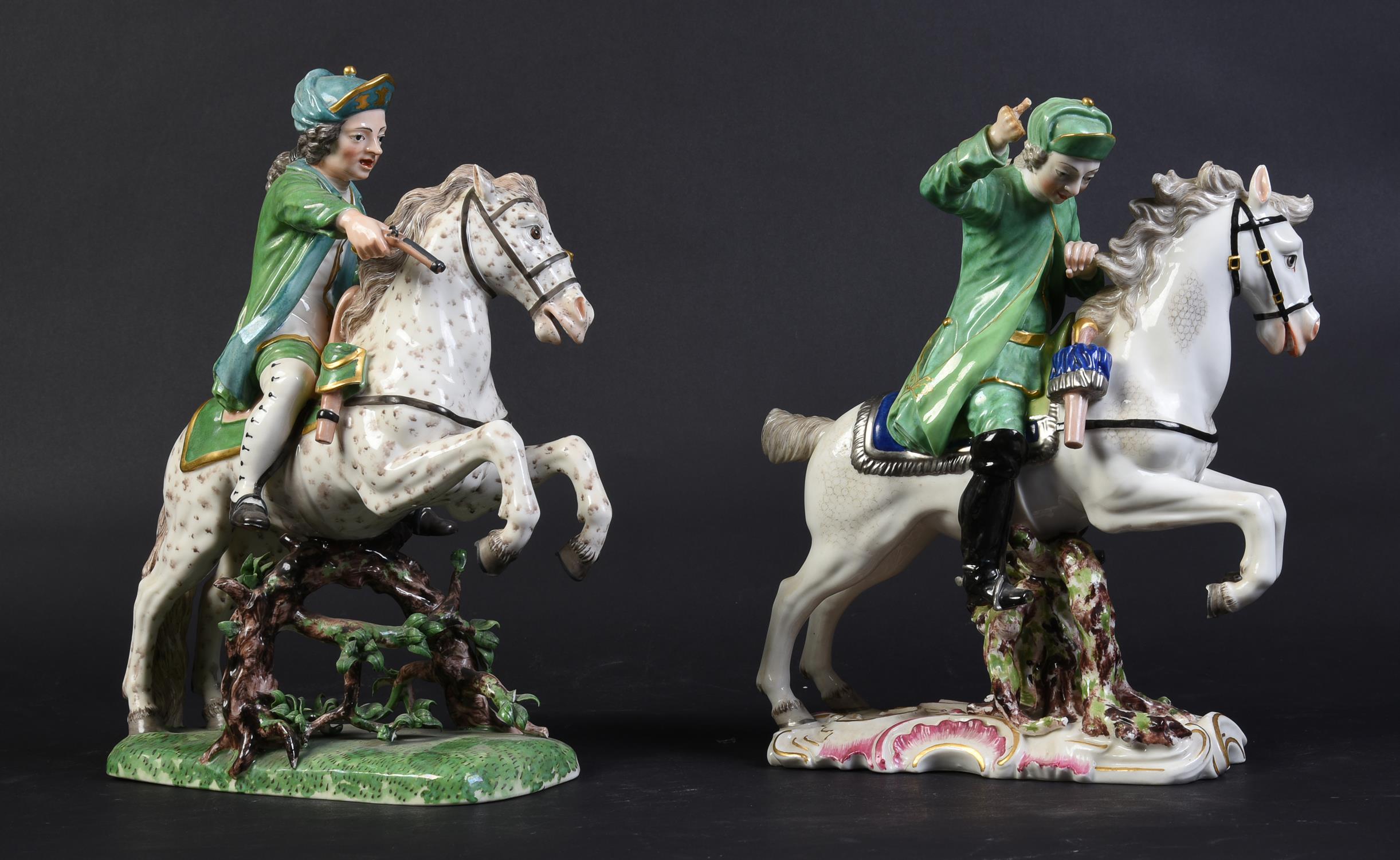 A group of four Nymphenburg porcelain 'Frankenthal Hunt' groups - Image 3 of 3