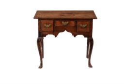 A George II oak and walnut crossbanded side table