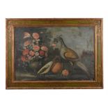 Follower of Jacob Marrell, Still life of flowers in a vase and game birds, a pair