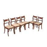 A set of six Regency dining chairs
