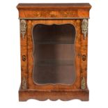 A Victorian figured walnut and specimen marquetry pier cabinet