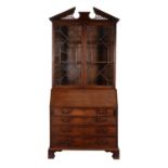 A George III mahogany bureau bookcase