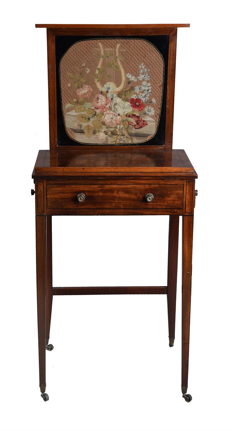 A George III mahogany and ebony strung lady's writing table