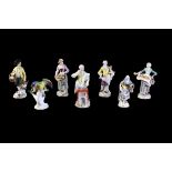 Six various Meissen models of street vendors