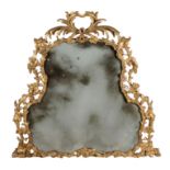 A giltwood and composition overmantel mirror