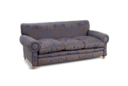 An upholstered sofa