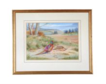 λ Richard Robjent (British b.1937), Pheasants in a landscape; Woodcock in a landscape