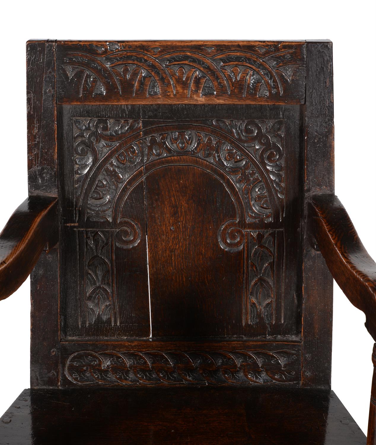 An oak wainscot armchair - Image 2 of 5