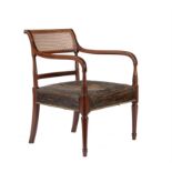 A Regency mahogany open armchair