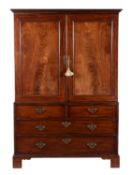 A George III mahogany linen press