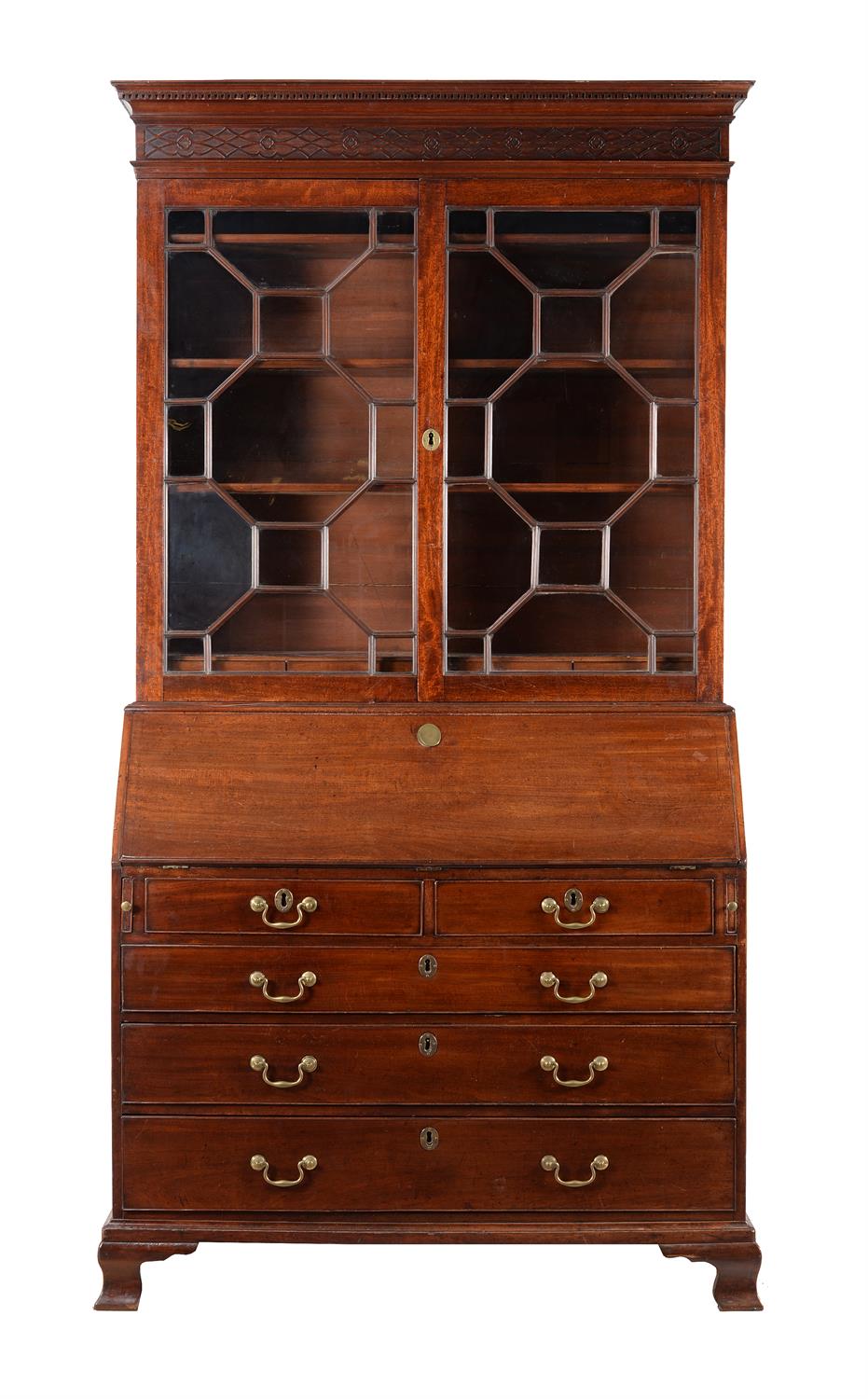 A George III mahogany bureau bookcase