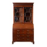 A George III mahogany bureau bookcase