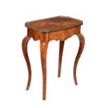 French walnut and parquetry side table