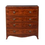 A George III mahogany secretaire chest of drawers