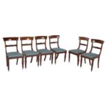 A set of six George IV mahogany dining chairs