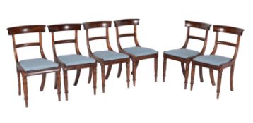 A set of six William IV mahogany dining chairs