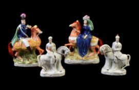 Two Staffordshire pottery Crimean War related equestrian groups