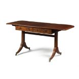 A Regency mahogany and satinwood crossbanded sofa table