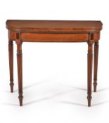 Y A Regency mahogany and rosewood banded card table