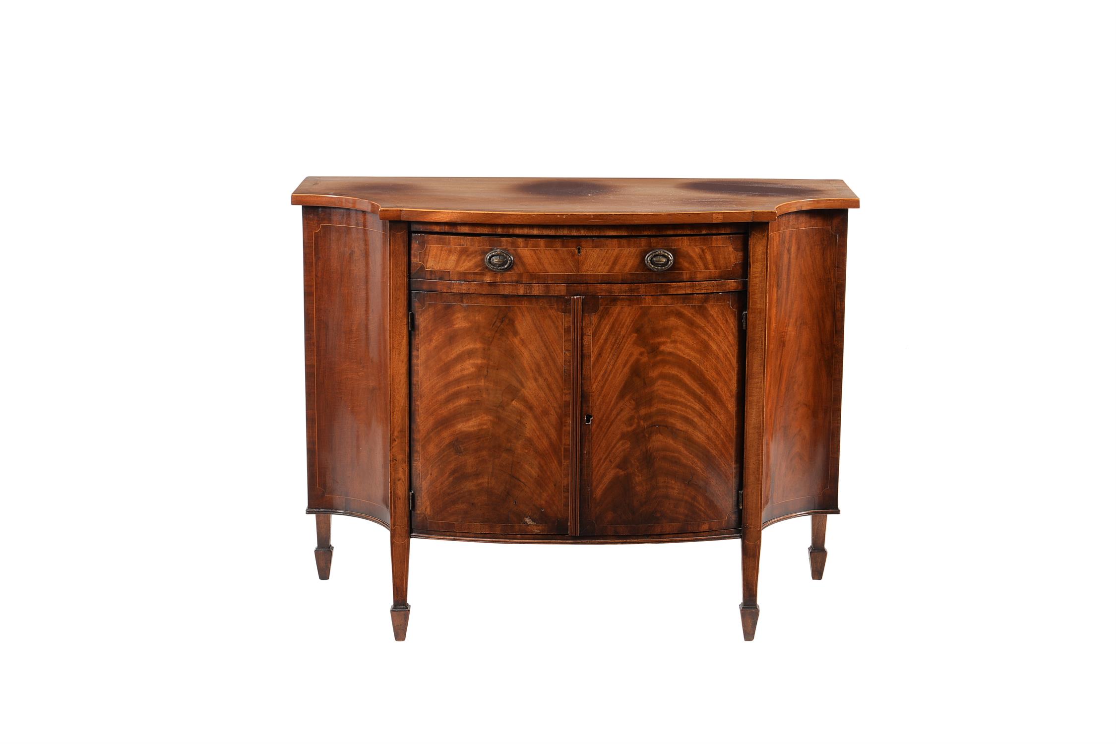A mahogany and crossbanded side cabinet