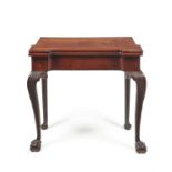 A George II mahogany folding card table