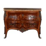 Y A French kingwood and marquetry inlaid commode