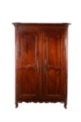 A Louis XV walnut and chestnut armoire