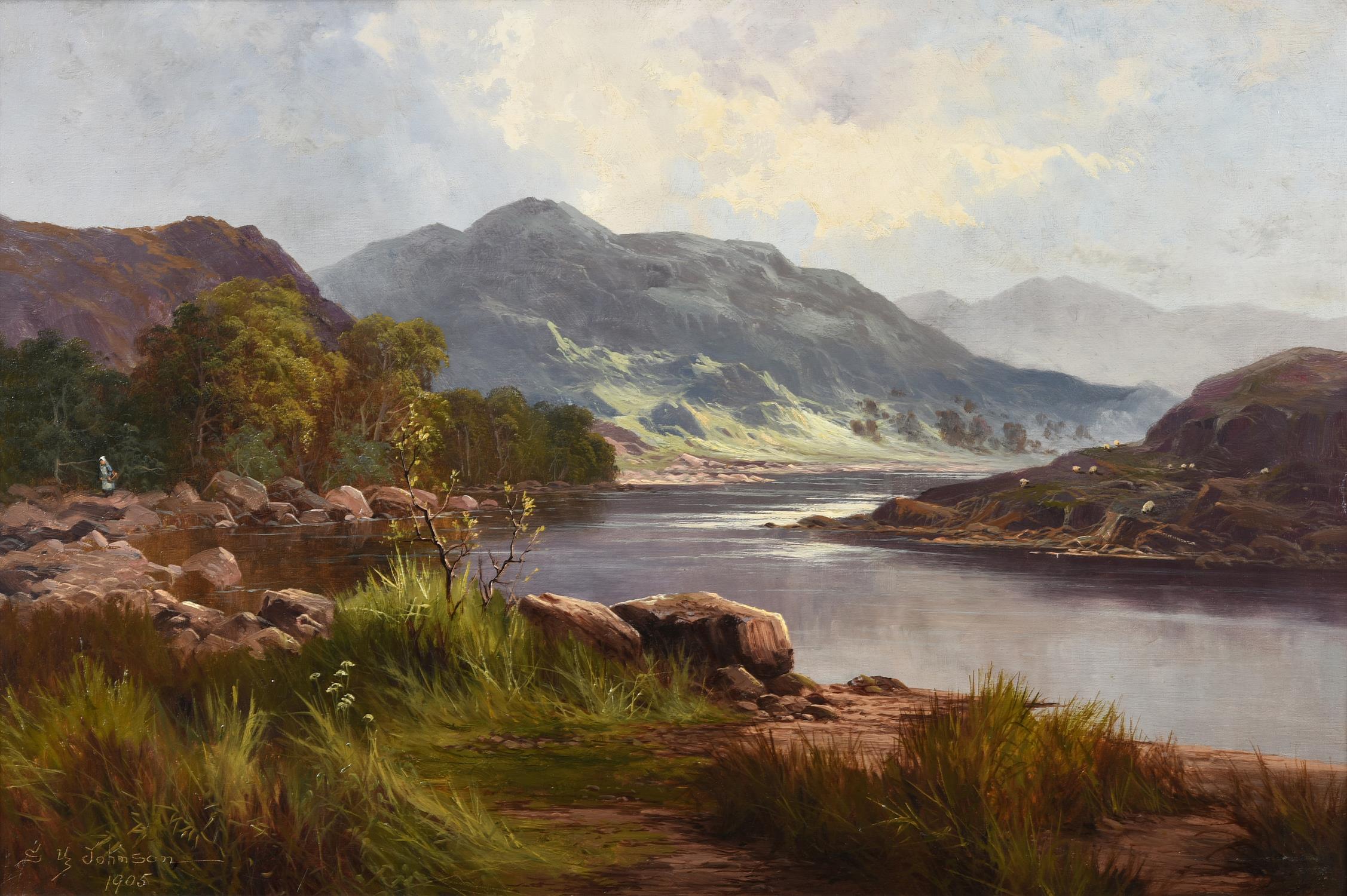 S. Johnson (British fl. 1890s), Mountain landscape