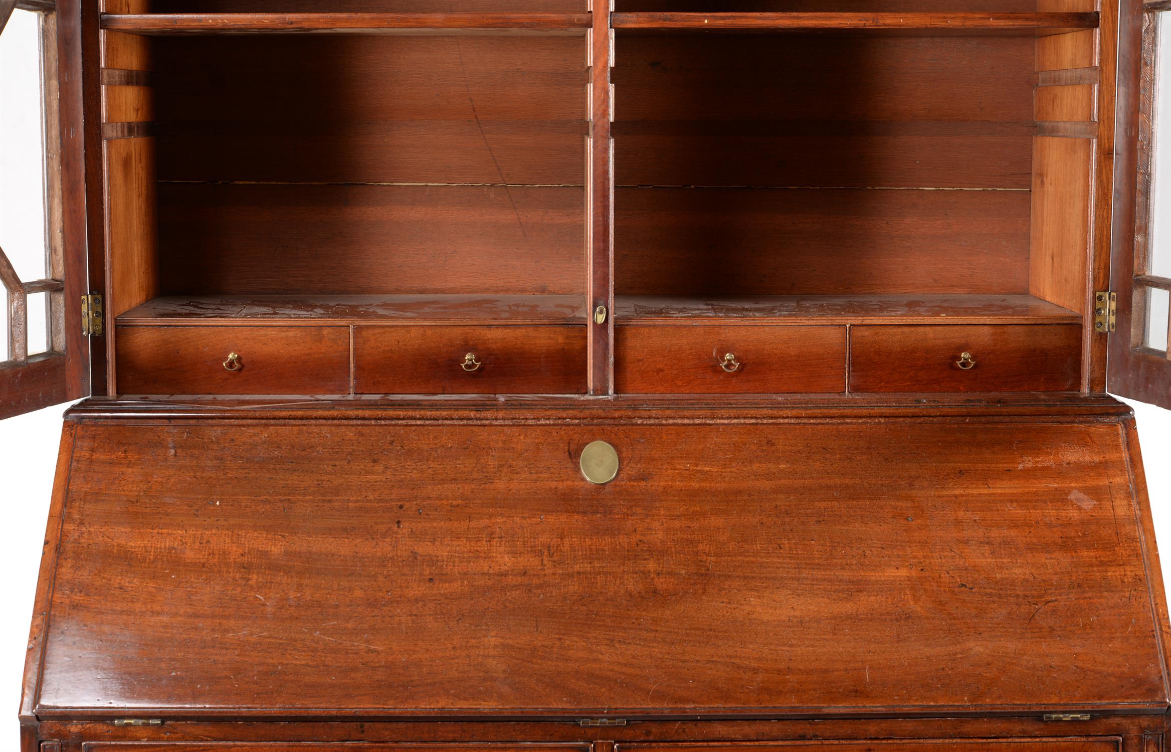 A George III mahogany bureau bookcase - Image 6 of 6